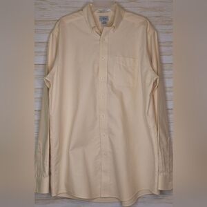 LL Bean Shirt Mens 16.5-37 Yellow Wrinkle-Free Long Sleeve Traditional Fit